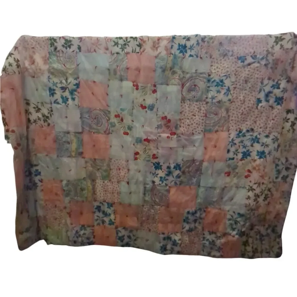 Handmade Cabin Quilt 1960s Patchwork 78